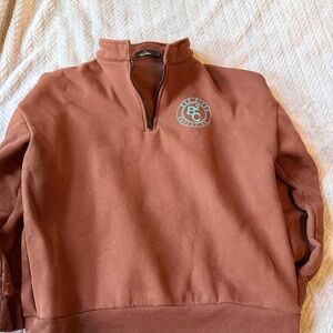 Women’s Bad B*tch Cattle Co Brown Zip-Up Sweater